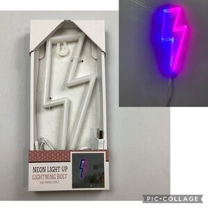 Neon USB Power Light Up Lightning Bolt Sign NEW in box
